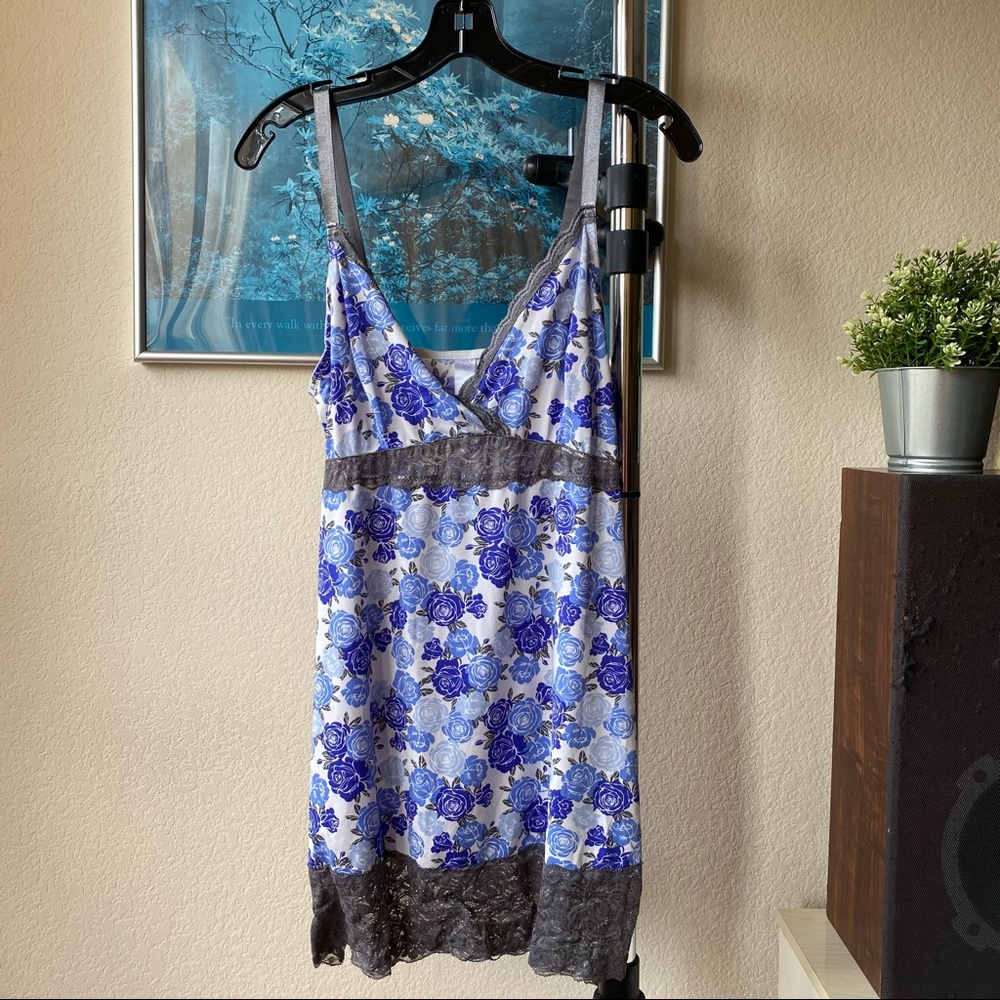 Blue floral slip dress